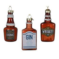 Kersthangers drank - 3x stuks - glas - cognac - Gin - Whiskey - drankflessen ornamenten Kersthangers drank - 3x stuks - glas - cognac - Gin - Whiskey - drankflessen ornamenten