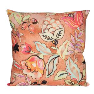 Sierkussen voor binnen en buiten - wild flowers - terracotta - 60 x 60 cm - tuinkussen