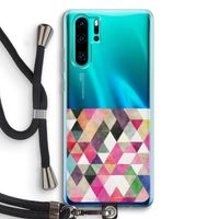 Gekleurde driehoekjes: Huawei P30 Pro Transparant Hoesje met koord