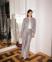 Josh V Jagger Wide Leg Trousers With Lurex Jv-2412-0604 Broek 519 Grey Silver