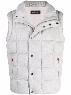 Kiton gilet matelassé à boutonnière - Gris