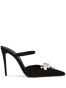 Dolce & Gabbana 105mm crystal-embellished mules - Noir