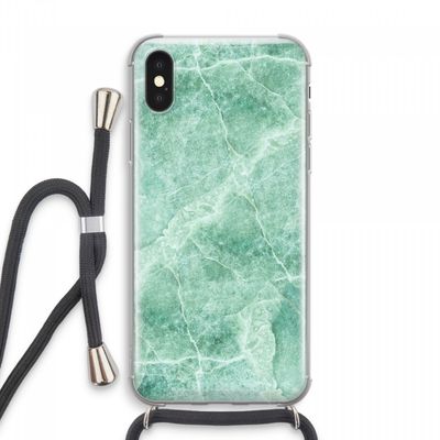 Groen marmer: iPhone XS Max Transparant Hoesje met koord