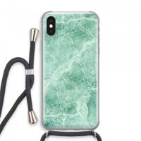 Groen marmer: iPhone XS Max Transparant Hoesje met koord Groen marmer: iPhone XS Max Transparant Hoesje met koord