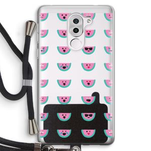 Smiley watermeloenprint: Honor 6X Transparant Hoesje met koord