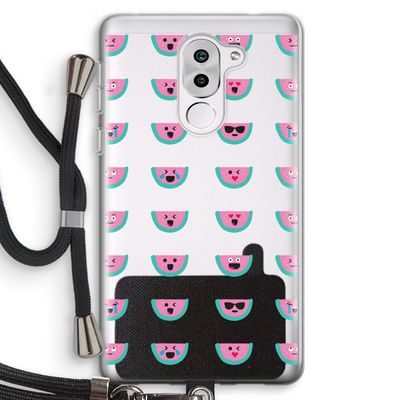 Smiley watermeloenprint: Honor 6X Transparant Hoesje met koord