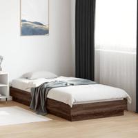 Bedframe zonder matras bewerkt hout bruin eikenkleur 100x200 cm