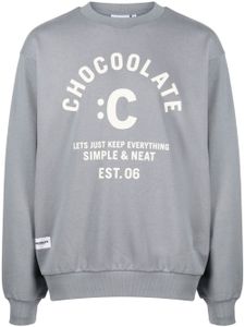 CHOCOOLATE sweat en coton à logo imprimé - Gris