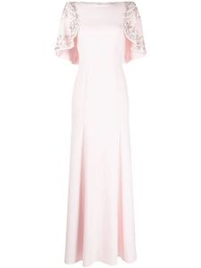 Jenny Packham robe longue Anemone à ornements de perles - Rose