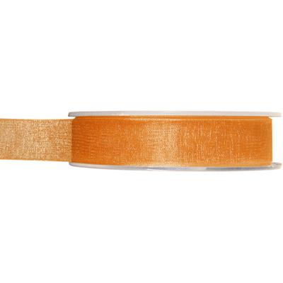 Organza sierlint - oranje - 15 mm x 20 meter - Hobby decoratie lint - Cadeaulint