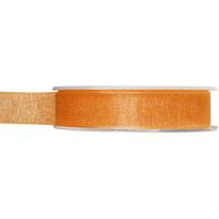 Organza sierlint - oranje - 15 mm x 20 meter - Hobby decoratie lint - Cadeaulint