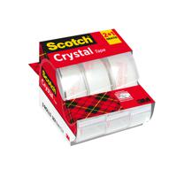 Plakband Scotch Crystal 600 19mmx7.5m transparant 2+1 gratis + afroller - thumbnail