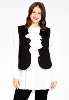 Yoek Blouse met ruches | Wit | Maat 58/60