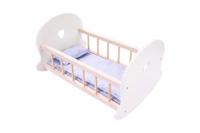 Poppenbedje Schommelwieg, Grijs/Wit