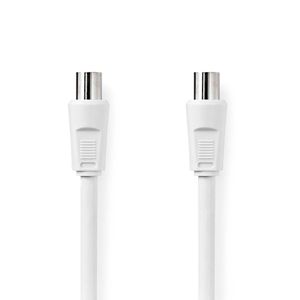 Coaxkabel | IEC (Coax) Male | IEC (Coax) Female | Vernikkeld | 90 dB | 75 Ohm | Dubbel Afgeschermd | 5.00 m | Rond | PVC | Wit