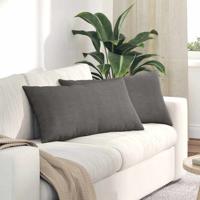 Sofa Kussens 2 pcs Lichtgrijs 80 x 40 cm Katoen Stof Sofa Kussens 2 pcs Lichtgrijs 80 x 40 cm Katoen Stof