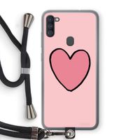 Hartje: Samsung Galaxy A11 Transparant Hoesje met koord