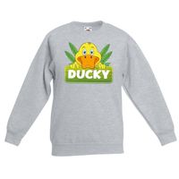 Sweater grijs voor kinderen met Ducky de eend - thumbnail