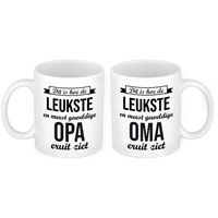 Leukste en meest geweldige Opa en Oma mok - Cadeau beker set voor Opa en Oma   - - thumbnail