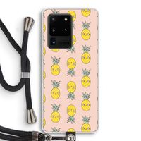 Ananas: Samsung Galaxy S20 Ultra Transparant Hoesje met koord