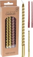 Home & Styling Kaarsjes gedraaid mini 17cm set a 10