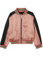 Burberry Kids veste bomber à empiècements contrastants - Rose