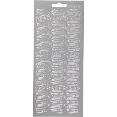 Creativ Company Stickers, hoed, vel 10x23 cm, zilver, 1 vel