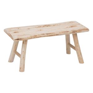 Atmosphera zit krukje/bijzet bankje - hout - houtkleur - L70 x B26 x H31 cm   -