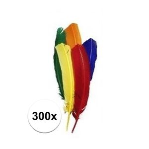 300x Gekleurde indianenveren