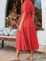 Crew Neck Loose Plain Casual Dress With No - thumbnail