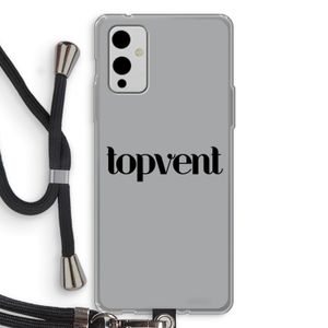 Topvent Grijs Zwart: OnePlus 9 Transparant Hoesje met koord
