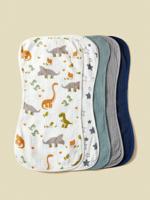 5-Pack Cotton Terry Burp Cloths For Baby Boys, Dinosaur Print, Soft And Absorbent Multicolor / one-size