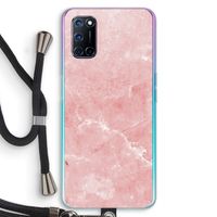 Roze marmer: Oppo A92 Transparant Hoesje met koord