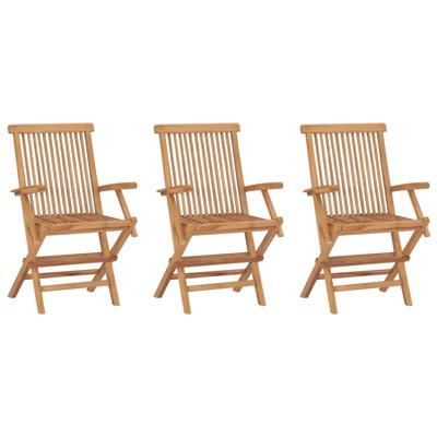 Tuinstoelen 3 st inklapbaar massief teakhout