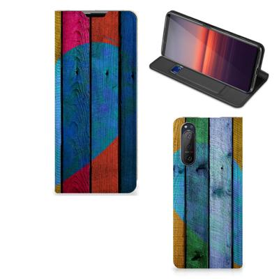 Sony Xperia 5 II Book | Wallet Case | Wood Heart - Cadeau voor je Vriend