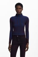 Nauwsluitende geribde trui - BLUE - XS