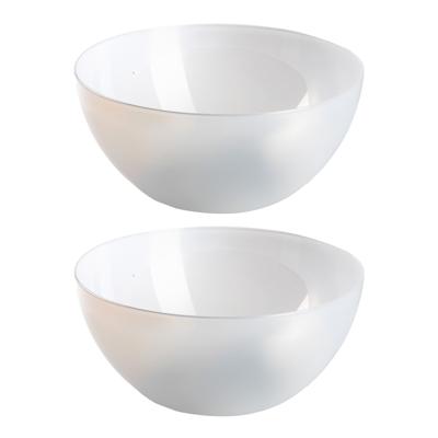 Plasticforte Serveerschaal - 2x stuks - saladeschaal - D23 x H10 cm - kunststof - transparant - 3000