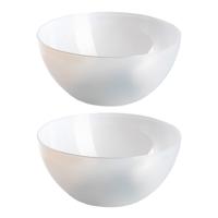 Plasticforte Serveerschaal - 2x stuks - saladeschaal - D23 x H10 cm - kunststof - transparant - 3000