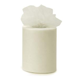 Tule stof op rol - lichtgeel - 7.5cm x 20meter - Organza/mesh decoratie stoffen