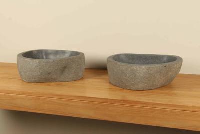 Doppelwaschbecken Flussstein RM070311AB, 43x29x15 cm Doppelwaschbecken Flussstein RM070311AB, 43x29x15 cm