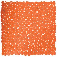 Douche/bad anti-slip mat badkamer - pvc - oranje - 54 x 54 cm - vierkant