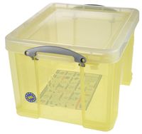 Really Useful Box opbergdoos 35 liter, transparant geel - thumbnail