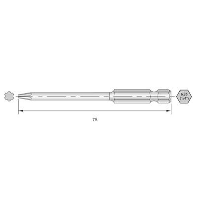 Bernstein Tools for Electronics 6-IP15-75 Torx-bit HRC-staal Hooggelegeerd E 6.3 6 stuk(s)