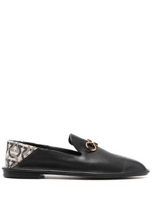 Ferragamo mocassins en cuir à boucles - Noir