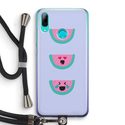 Smiley watermeloen: Huawei P Smart (2019) Transparant Hoesje met koord