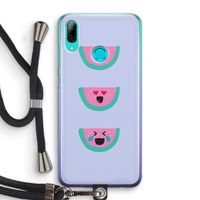 Smiley watermeloen: Huawei P Smart (2019) Transparant Hoesje met koord