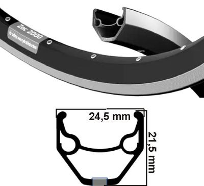 Ryde velg zac 2000 mat zwart 26" 32 gaats 14g etrto 559