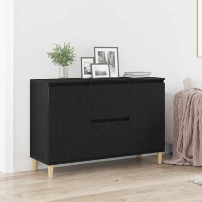 Dressoir met lade Zwart 101 x 35 x 60 cm Bewerkt hout