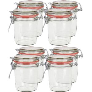 8x weckpot/inmaakpot - glas - 300 ml - met beugelsluiting - transparant