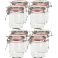 8x weckpot/inmaakpot - glas - 300 ml - met beugelsluiting - transparant